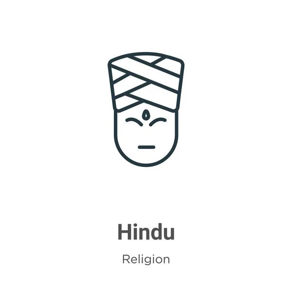 Hinduistische Umrissvektorsymbole Dünne Linie Schwarzes Hindu Symbol Flacher Vektor Einfache — Stockvektor