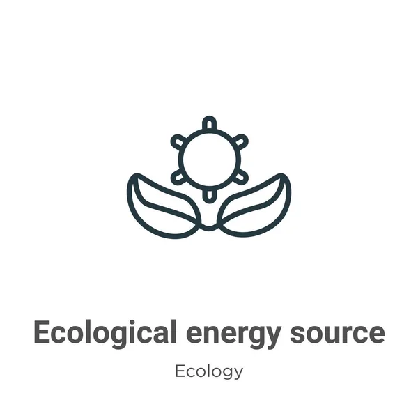 Ecological Energy Source Outline Vector Icon Thin Line Black Ecological — Stock Vector