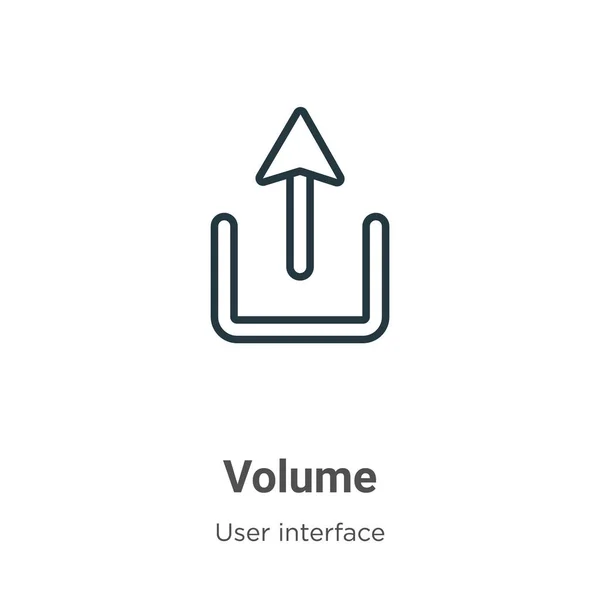 Volume Outline Vektor Icon Dünne Linie Schwarzes Volumensymbol Flacher Vektor — Stockvektor