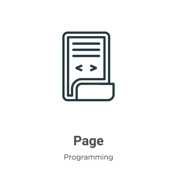 页面轮廓矢量图标 细线黑页图标 平面矢量简单元素说明从可编辑编程概念孤立笔划白色背景 — 图库矢量图片