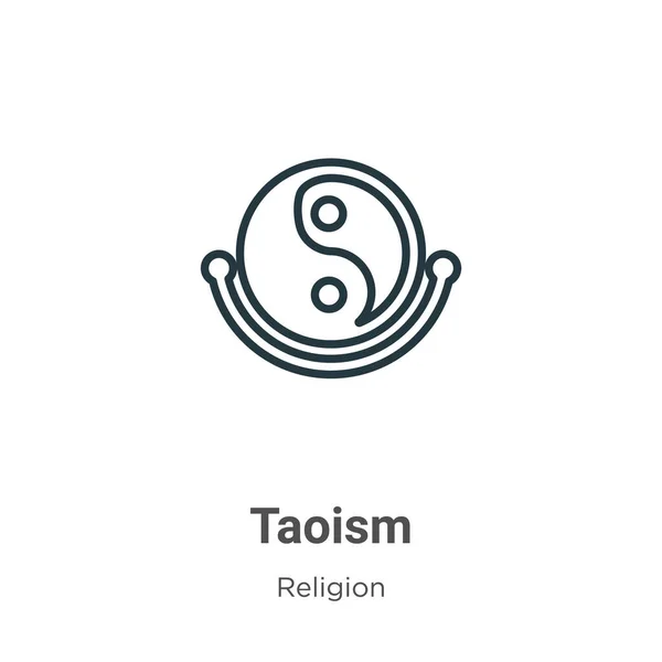 Taoism Skissera Vektor Ikon Tunn Linje Svart Taoism Ikon Platt — Stock vektor