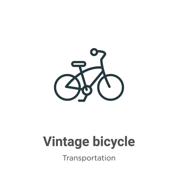 Vélo Vintage Icône Vectorielle Contour Icône Vélo Vintage Noir Mince — Image vectorielle
