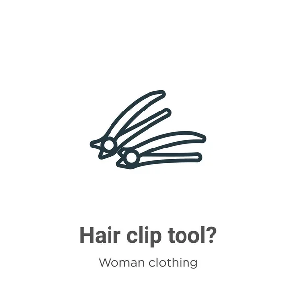 Pinza Para Cabello Contorno Icono Vector Línea Delgada Herramienta Clip — Vector de stock