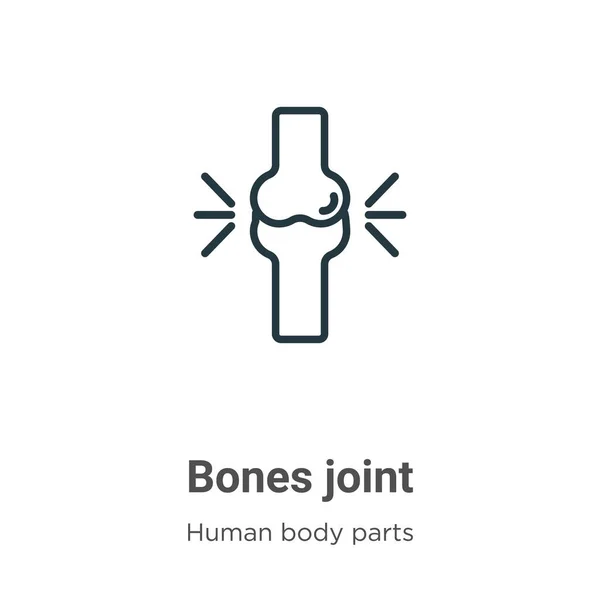 Bones Joint Outline Vector Icon Thin Line Black Bones Joint — Stock Vector