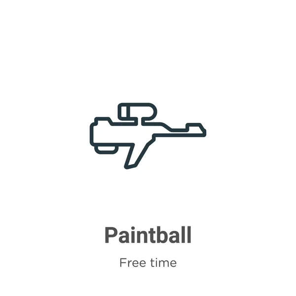 Paintball Contorno Icono Vectorial Icono Paintball Negro Línea Delgada Ilustración — Vector de stock