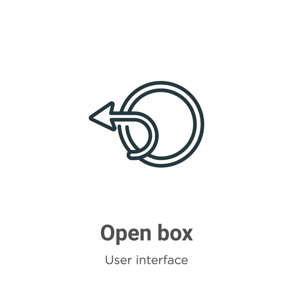 Das Umrissvektorsymbol Der Box Öffnen Dünne Linie Schwarzes Open Box — Stockvektor