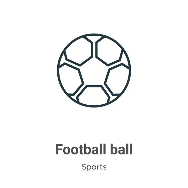 Иконка Вектора Футбольного Мяча Тонкая Линия Черного Футбольного Мяча Значок — стоковый вектор