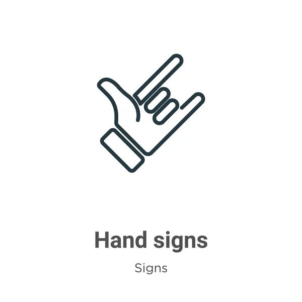 Σύμβολα Χέρι Περίγραμμα Διάνυσμα Εικονίδιο Λεπτή Γραμμή Μαύρο Εικονίδιο Σημάτων — Διανυσματικό Αρχείο