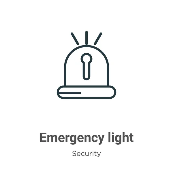 Emergency Light Outline Vector Icon Thin Line Black Emergency Light — Stock Vector
