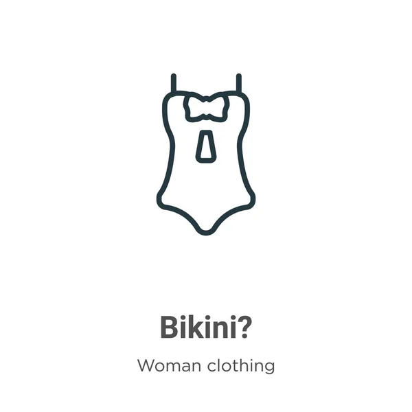 Bikini Ikona Vektoru Osnovy Tenké Černé Bikiny Ikona Plochý Vektor — Stockový vektor