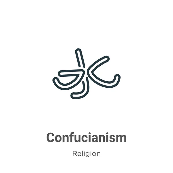 Confucianismo Esboza Icono Del Vector Línea Delgada Confucianismo Negro Icono — Vector de stock