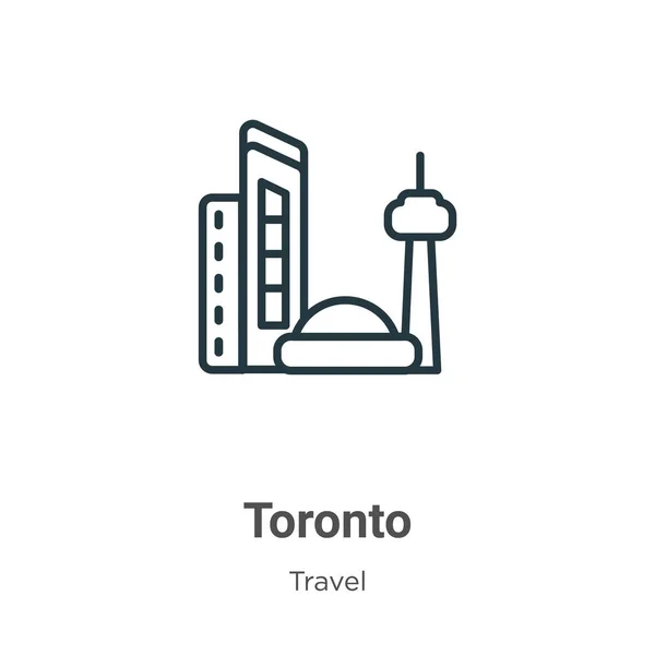 Ícone Vetor Esboço Toronto Thin Line Black Toronto Icon Flat — Vetor de Stock