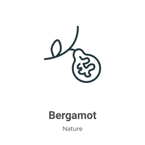 Bergamot outline vector icon. Thin line black bergamot icon, flat vector simple element illustration from editable nature concept isolated stroke on white background — Stock Illustration Bergamot Outline Vector Icon Thin Line Black Bergamot Icon Flat Stock Vector