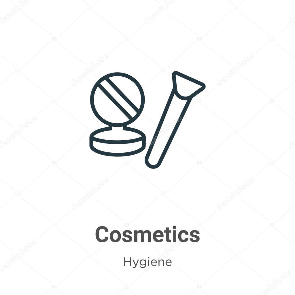 Cosmetics outline vector icon. Thin line black cosmetics icon, flat vector simple element illustration from editable hygiene concept isolated stroke on white background