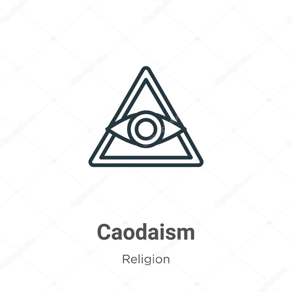 Caodaism outline vector icon. Thin line black caodaism icon, flat vector simple element illustration from editable religion concept isolated stroke on white background