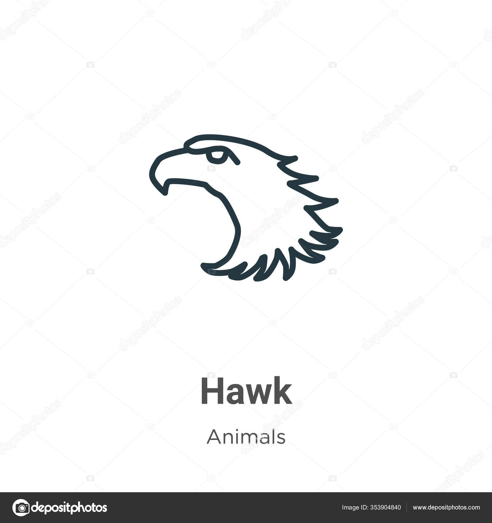 Hawk Umreisst Vektor Symbol Dunne Linie Schwarzer Falke Symbol Flacher Vektorgrafik Lizenzfreie Grafiken C Digital Bazaar Depositphotos