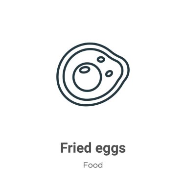 Kızarmış yumurta vektör ikonu. İnce çizgi siyah yumurta ikonu, düz vektör basit element çizimi düzenlenebilir gıda kavramından beyaz arka planda izole edilmiş felç