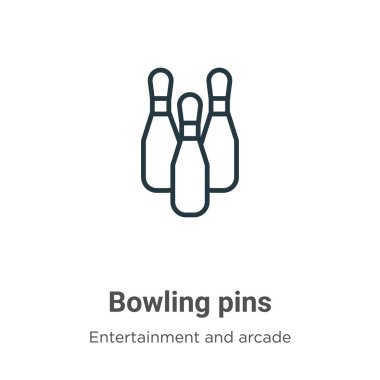 Bowling lobutları vektör simgesini çizer. İnce çizgi siyah bowling lobutları simgesi, düz vektör basit element illüstrasyonu düzenlenebilir eğlence ve oyun konsepti beyaz zemin üzerinde izole edilmiş vuruş