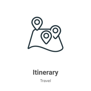 Güzergâh çizgisi vektör simgesi. İnce çizgi siyah seyahat simgesi, düz vektör basit element illüstrasyonuName