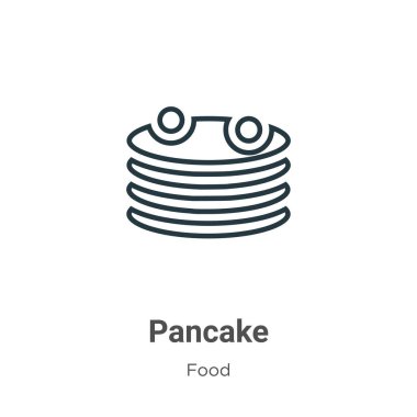 Krep ana hatlı vektör simgesi. İnce çizgi siyah krep simgesi, düz vektör basit element çizimi, düzenlenebilir gıda konseptinden izole edilmiş beyaz arka plan felci.