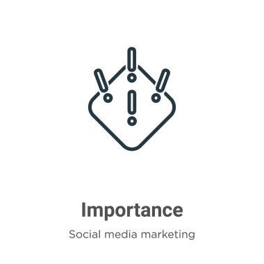 Önemli ana hat vektör simgesi. İnce çizgi siyah önem simgesi, düz vektör basit element illüstrasyonuName