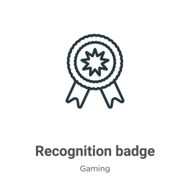 Tanımlama rozeti vektör simgesini özetliyor. İnce çizgi siyah tanıma rozeti simgesi, düz vektör basit element çizimi, düzenlenebilir oyun konseptinden beyaz arkaplanda izole edilmiş vuruş
