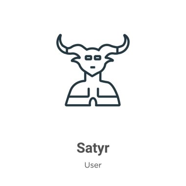 Satyr outline vector icon. Thin line black satyr icon, flat vector simple element illustration from editable user concept isolated stroke on white background vector Satyr outline vector icon. Thin line black satyr icon, flat vector simple element illustration from editable user concept isolated stroke on white background vector
