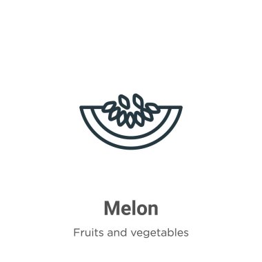 Kavun çizgisi vektör simgesi. İnce çizgi siyah kavun simgesi, düz vektör basit element illüstrasyonuName
