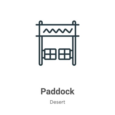 Asma dok ana hat vektör simgesi. İnce çizgi siyah padok simgesi, düz vektör basit element illüstrasyonu düzenlenebilir çöl kavramından beyaz zemin üzerinde izole edilmiş vuruş