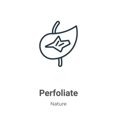 Dış hat vektör simgesini perfolite et. İnce çizgi siyah perfoliat simgesi, düz vektör basit element illüstrasyonu düzenlenebilir doğa kavramından beyaz arkaplanda izole edilmiş vuruş