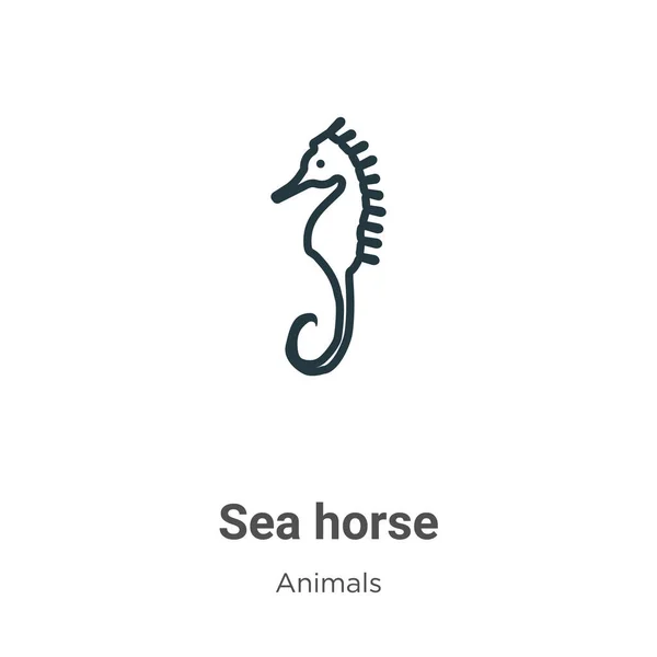 Εικόνα Διάνυσμα Περιγράμματος Ιππόδρομου Λεπτή Γραμμή Μαύρο Άλογο Της Θάλασσας — Διανυσματικό Αρχείο