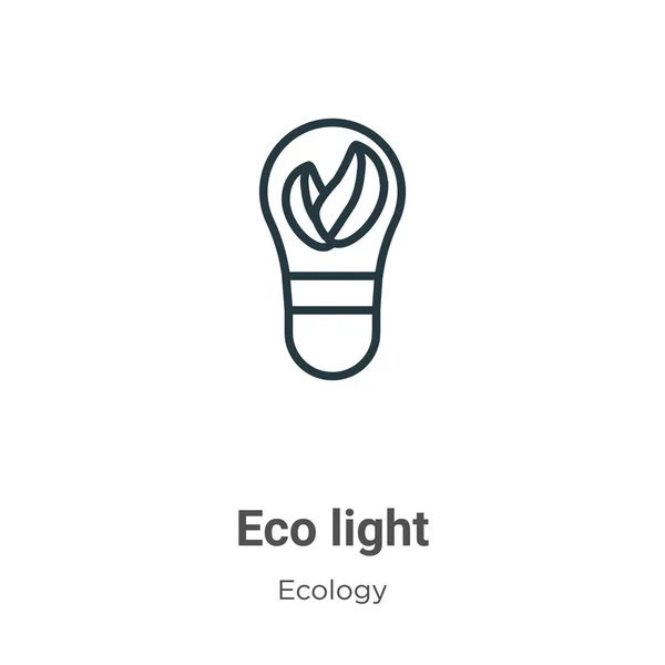 Eco Luz Contorno Icono Vectorial Icono Luz Ecológica Negra Línea — Archivo Imágenes Vectoriales