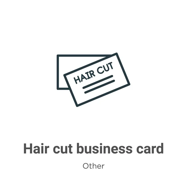Hair Cut Business Card Outline Vector Icon Thin Line Black — Stock Vector