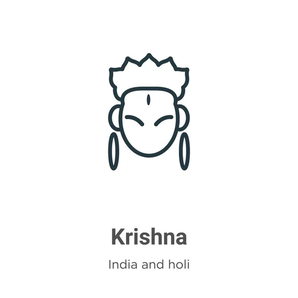 Krishna Esboza Icono Vectorial Icono Krishna Negro Línea Delgada Ilustración — Vector de stock