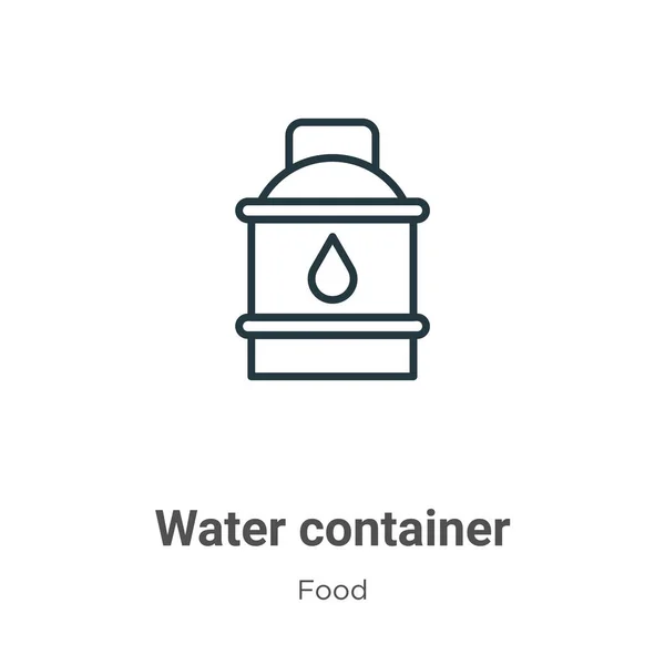 Watercontainer Omtrek Vector Pictogram Dunne Lijn Zwart Water Container Icoon — Stockvector
