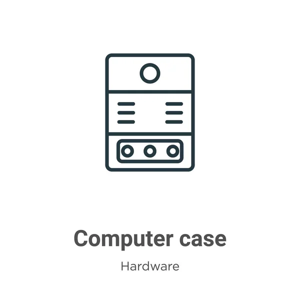 Computer Case Outline Vector Icon Thin Line Black Computer Case — Stock Vector
