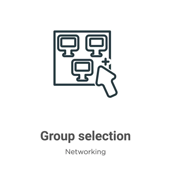 Sélection Groupe Icône Vectorielle Contour Ligne Mince Icône Sélection Groupe — Image vectorielle