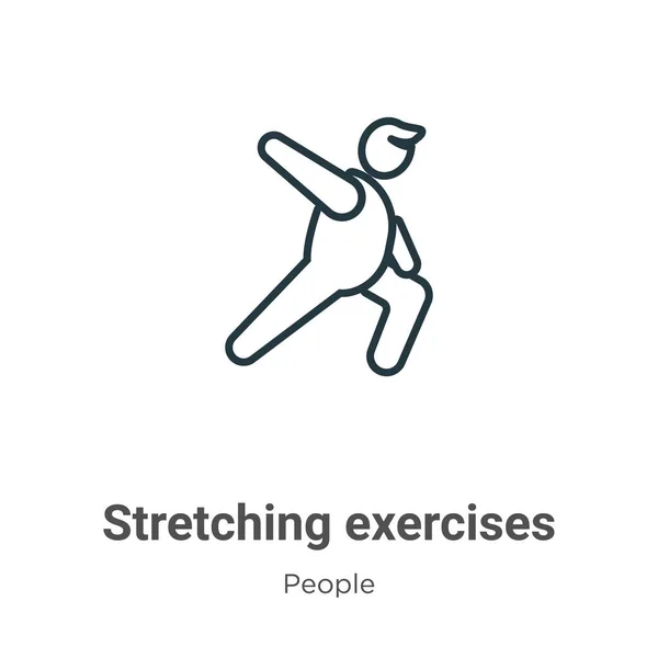 Stretching exercises outline vector icon. Thin line black stretching exercises icon, flat vector simple element illustration from editable people concept isolated stroke on white background