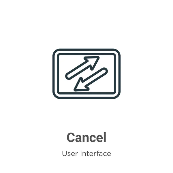 Cancelar Esquema Icono Vector Línea Delgada Negro Cancelar Icono Vector — Vector de stock