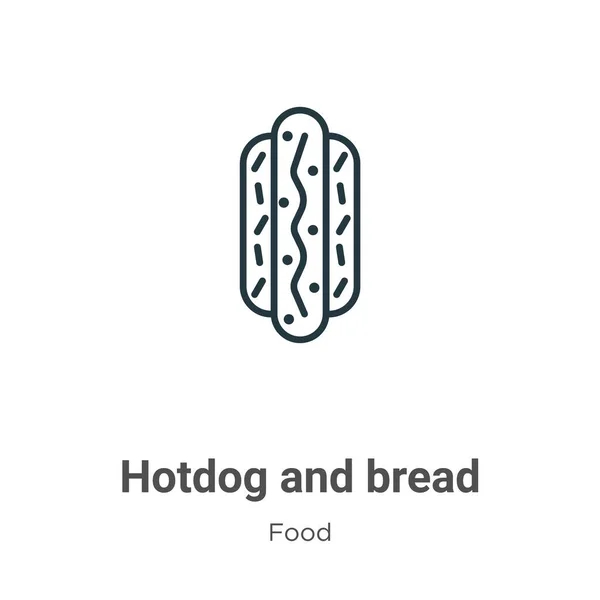 ホットドッグとパンのアウトラインベクトルアイコン 細い線黒ホットドッグとパンのアイコン フラットベクトルシンプルな要素イラスト編集可能なフードコンセプトから白い背景に孤立ストローク — ストックベクタ