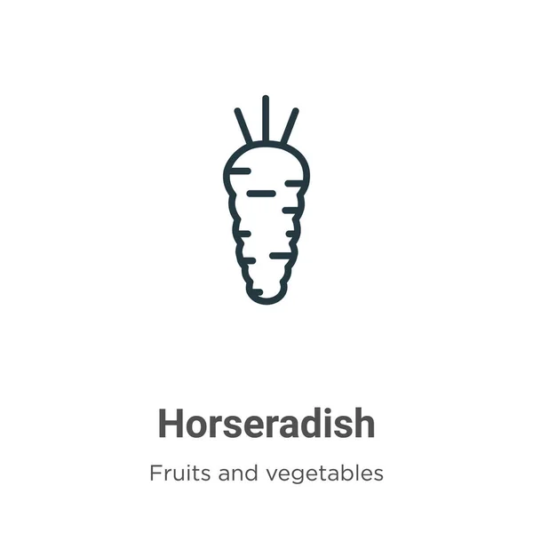 Horseradish Outline Vector Icon Thin Line Black Horseradish Icon Flat — Stock Vector