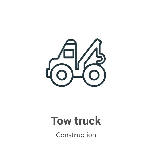 아이콘 Thin Line Black Tow Truck Icon Flat Vector Simple — 스톡 벡터