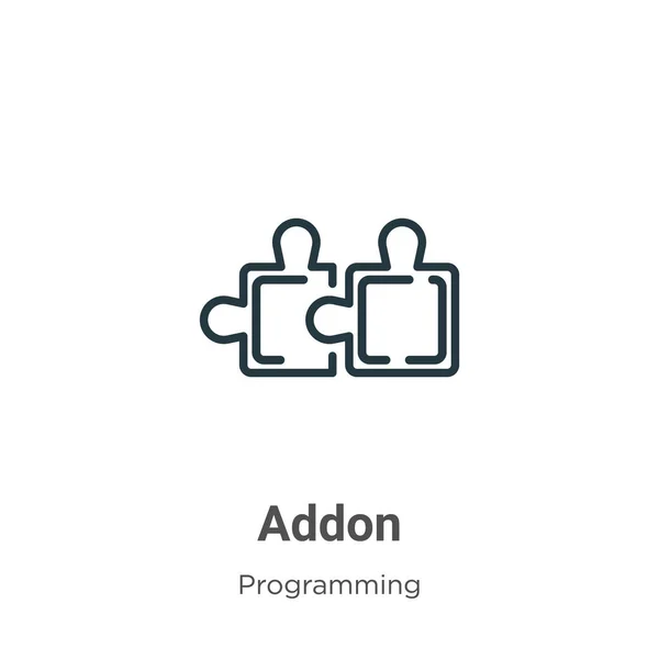 Addon Ícone Vetor Esboço Ícone Addon Preto Linha Fina Ilustração —  Vetores de Stock
