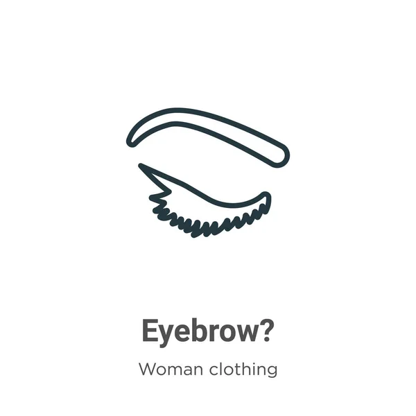 輪郭ベクトルアイコン 細い黒い眉 アイコンフラットベクトルシンプルな要素イラスト編集可能な女性服のコンセプト白を基調とした絶縁ストローク — ストックベクタ