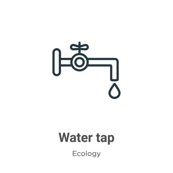 Water Tap Outline Vector Icon Thin Line Black Water Tap — Stock Vector