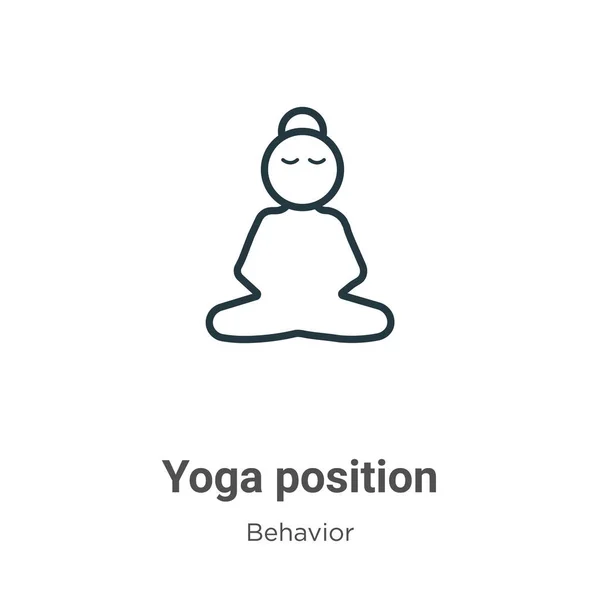 Yoga Position Kontur Vektor Ikon Tunn Linje Svart Yoga Position — Stock vektor