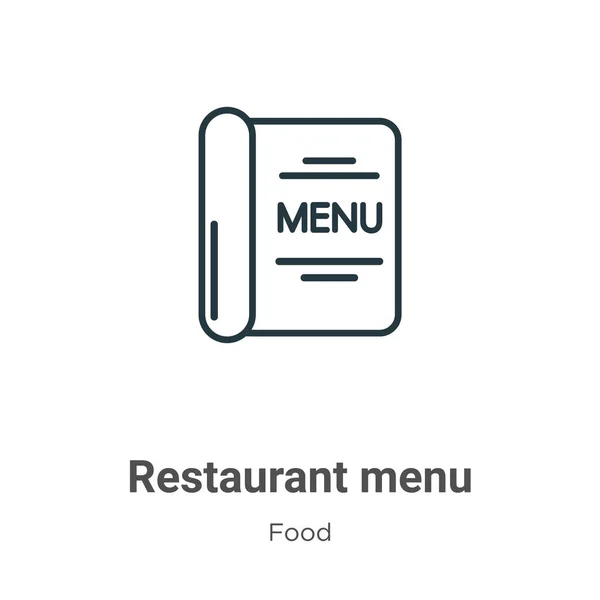 Menu Restaurant Contour Icône Vectorielle Ligne Mince Icône Menu Restaurant — Image vectorielle