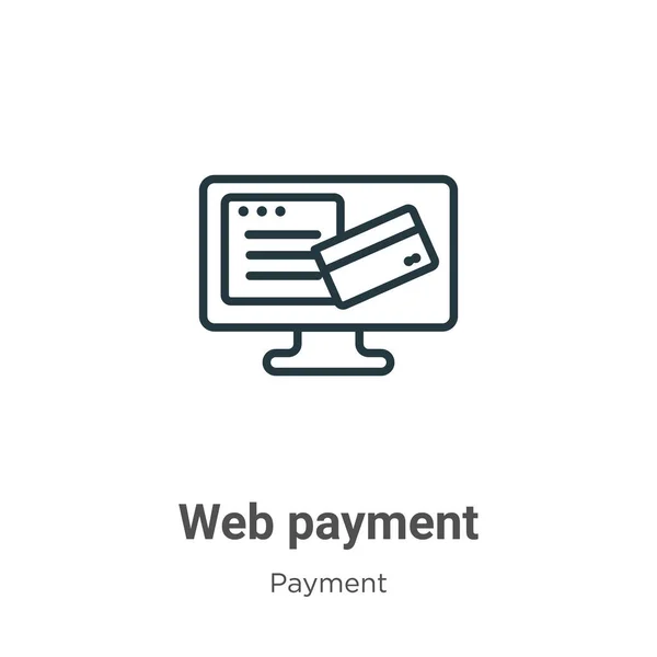 Aperçu Paiement Web Icône Vectorielle Icône Paiement Ligne Mince Noir — Image vectorielle