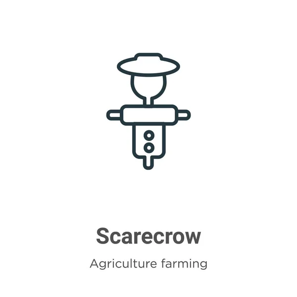 Scarecrow Outline Vector Icon Thin Line Black Scarecrow Icon Flat — Stock Vector