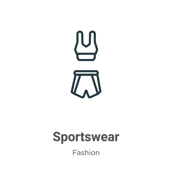 Vêtements Sport Contour Icône Vectorielle Ligne Mince Icône Vêtements Sport — Image vectorielle
